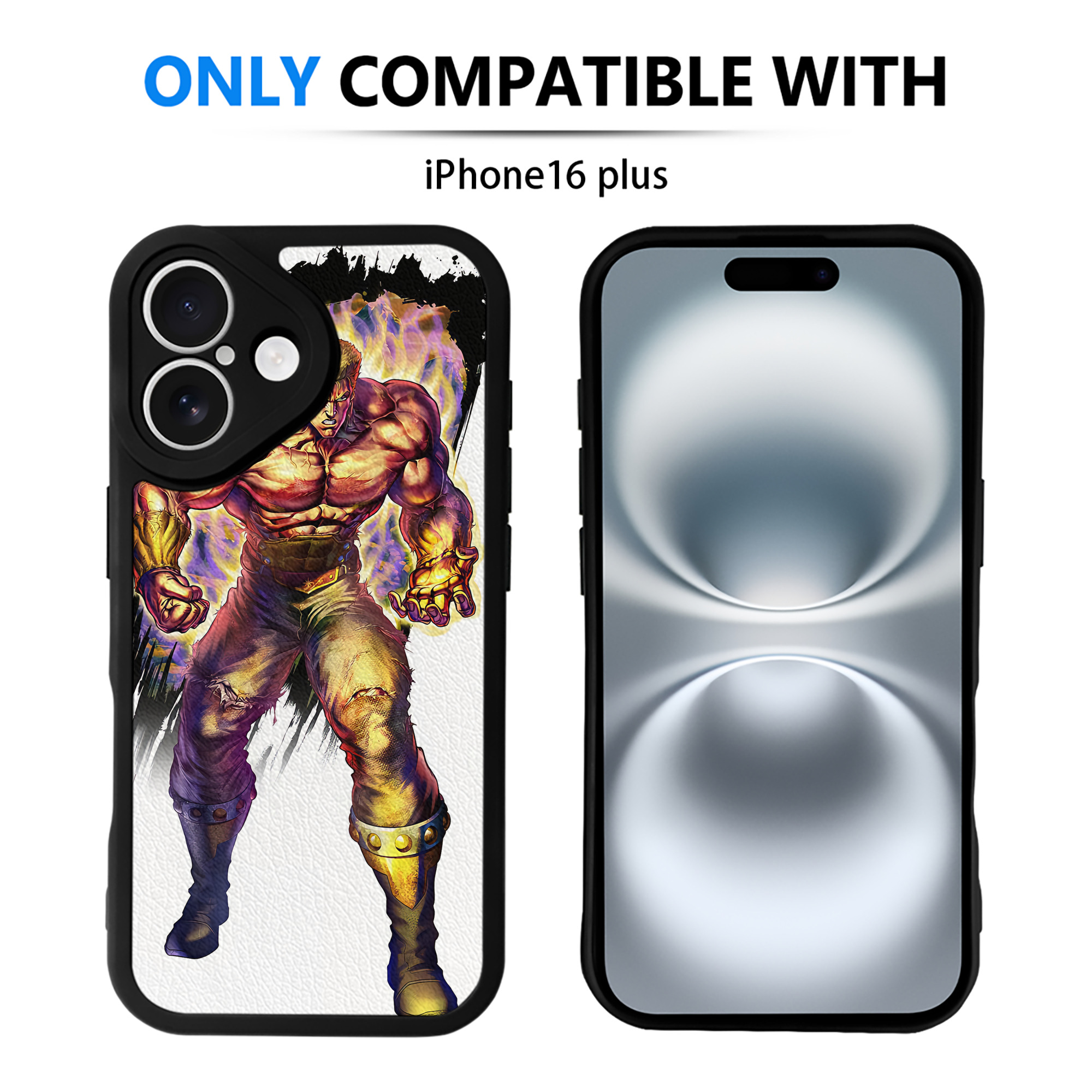 （画像用） 北斗の拳 Fist of the North Star 【iPhone 16シリーズ対応】シリコンスマホケース（レザー調） 材質：シリコン